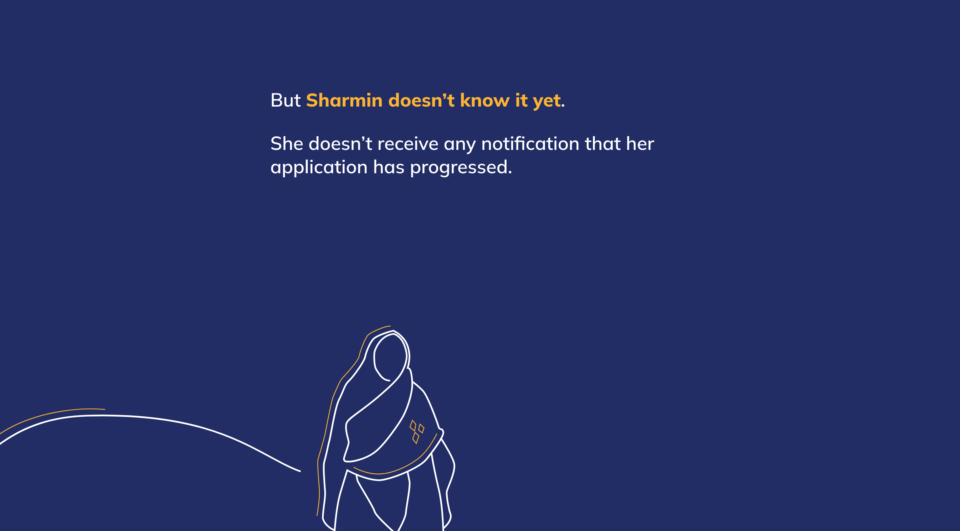 Screenshot of the presentation mode showing the story without the page navigation