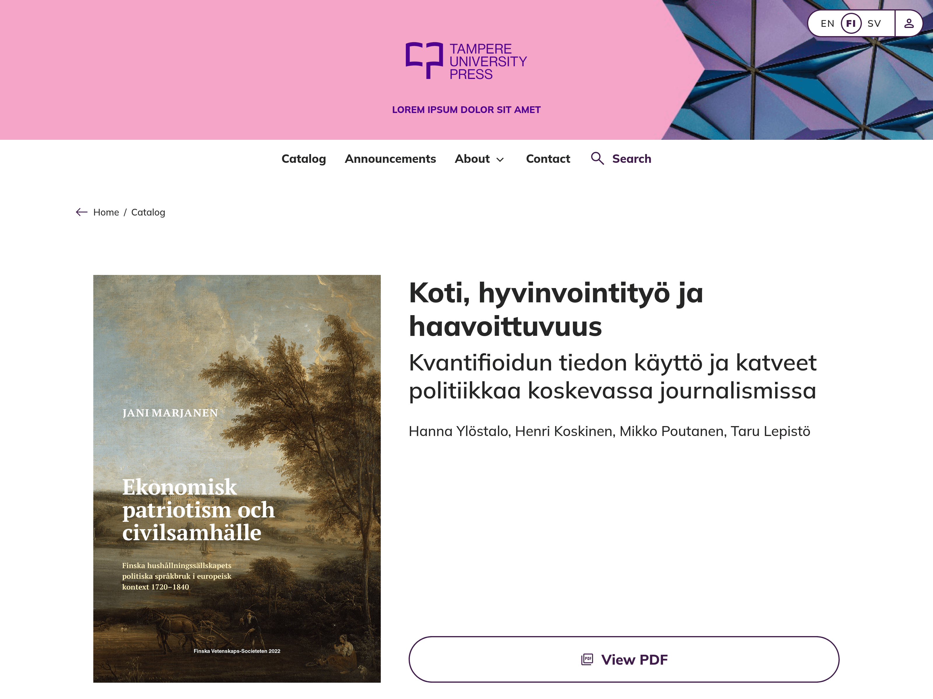 Screenshot of the book page on a large screen