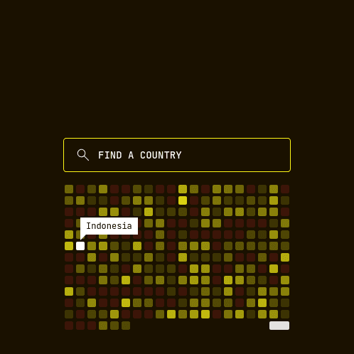 Zoomed in screenshot of a visible country label in the heatmap.