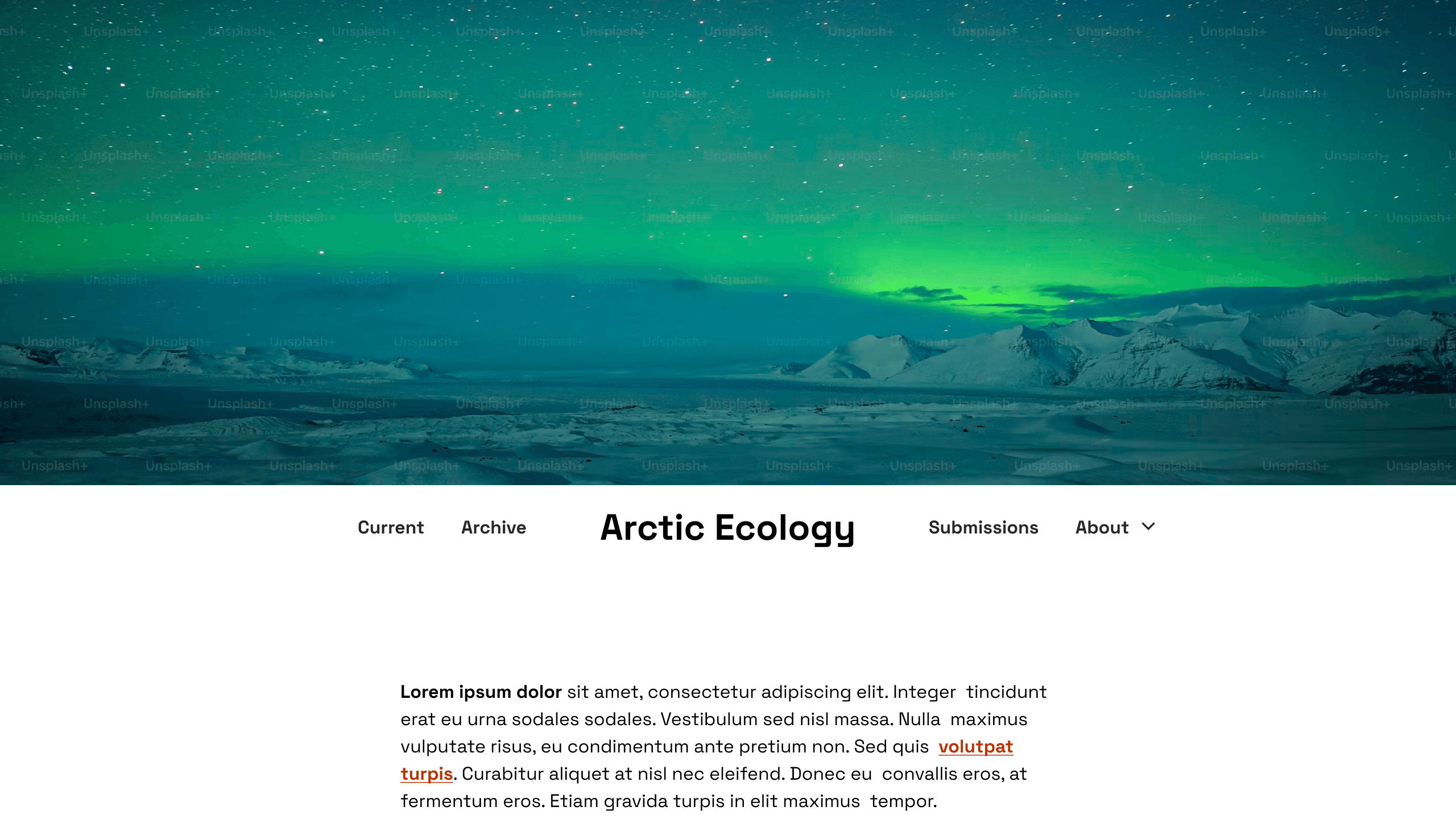 Screenshot of a sample ecological journal