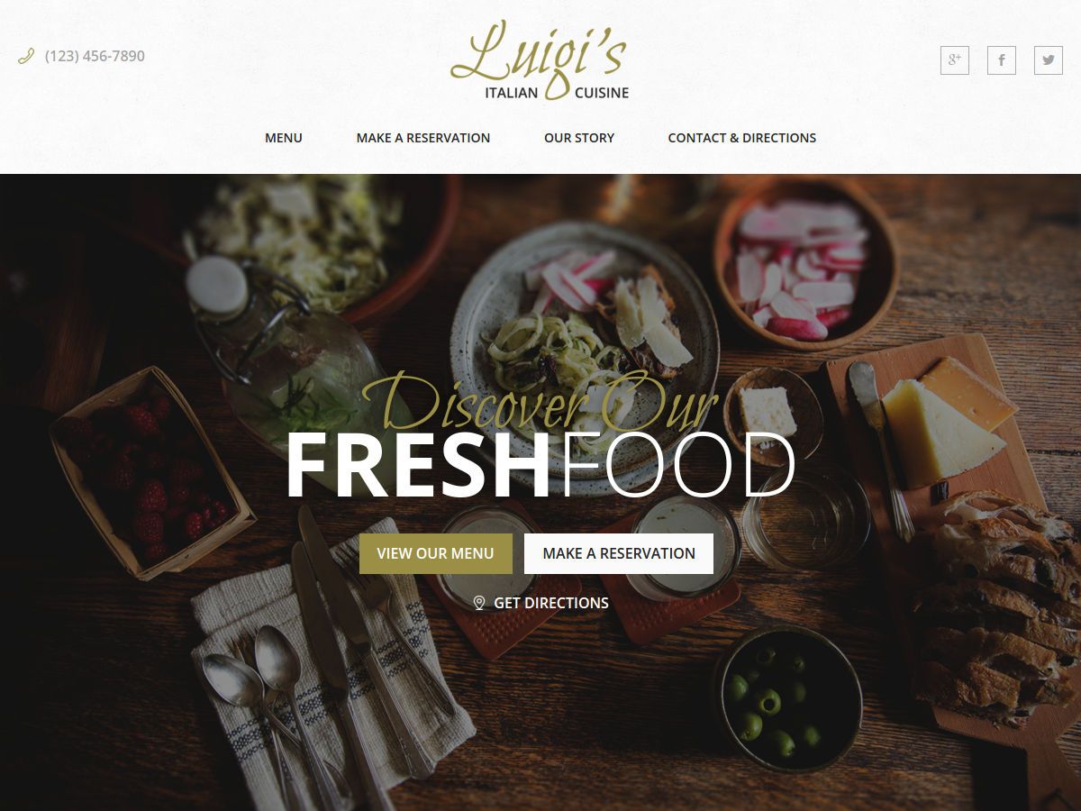 Screenshot of the Luigi theme